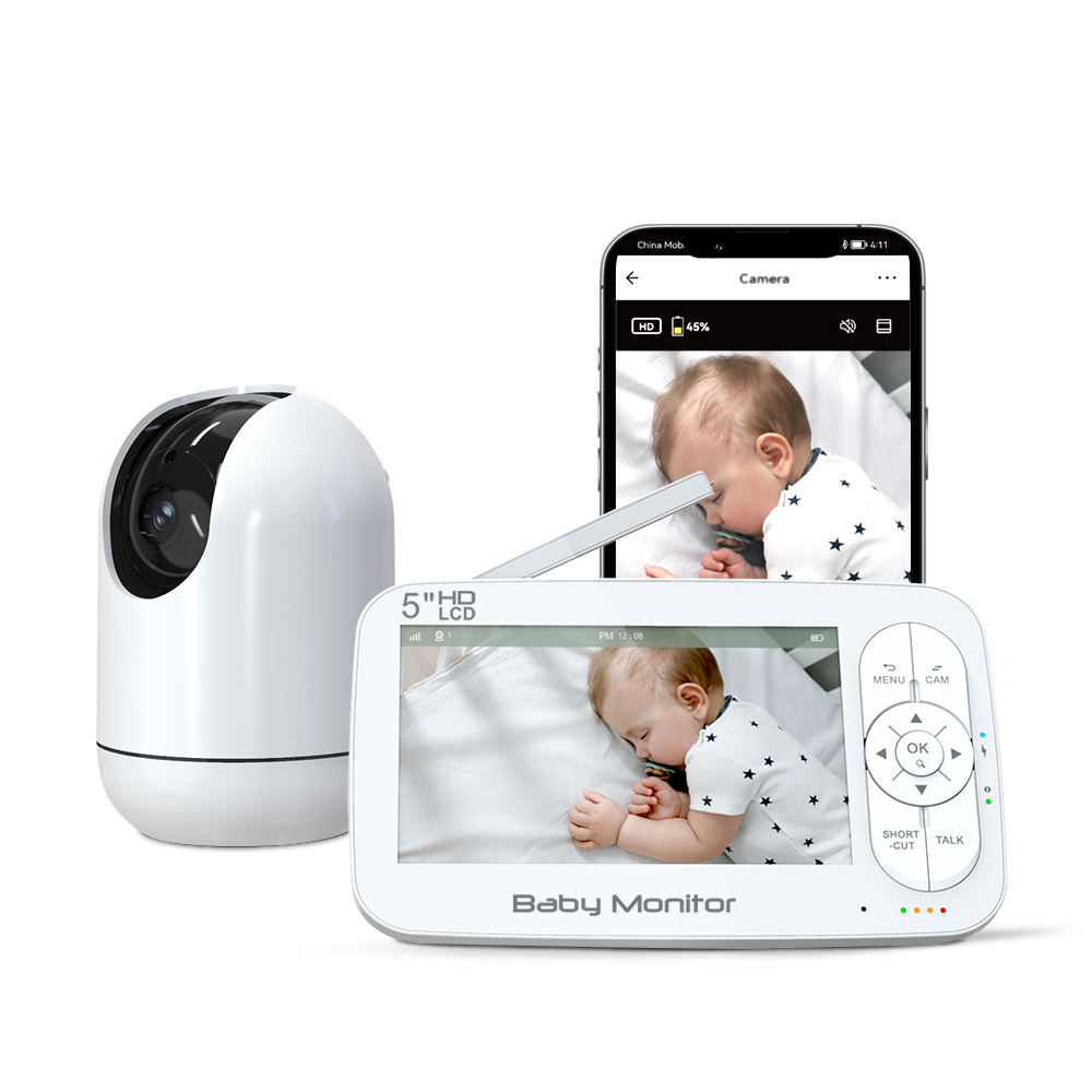 Wireless Baby Monitor - 5Inch 2MP 1080P APP Remote Control
