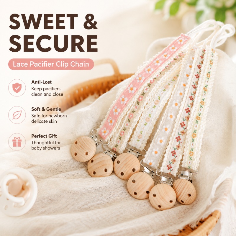 Baby Products 2 Years - Lace Pacifier Clip Chain for Newborn