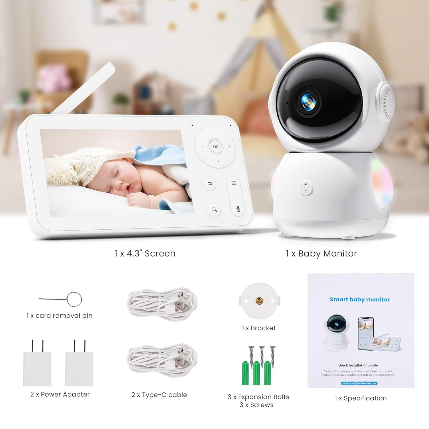 4.3Inch Screen 2MP 1080P Full  - Wireless Baby Monitor review and price